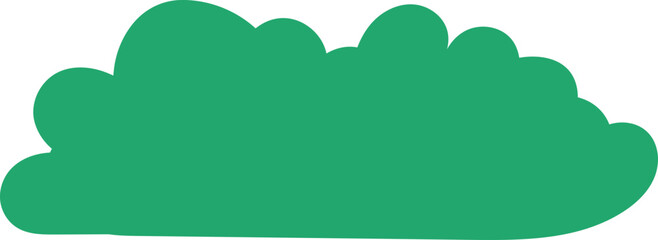 Cartoon green bush in flat style isolated on a transparent background.
