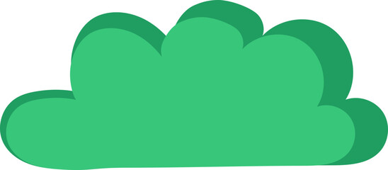 Cartoon green bush in flat style isolated on a transparent background.