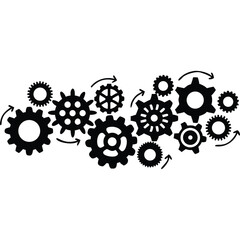 Interlocking Gears Cogs Mechanism Engineering Technology Solution Illustration