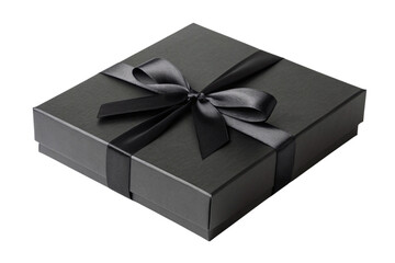 black gift box with ribbon