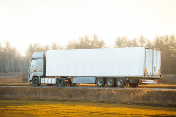 Commercial freight truck driving long haul