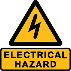 Electrical Hazard Warning Sign Safety Caution Danger High Voltage