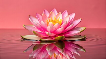 Obraz premium A single lotus flower floating on still water