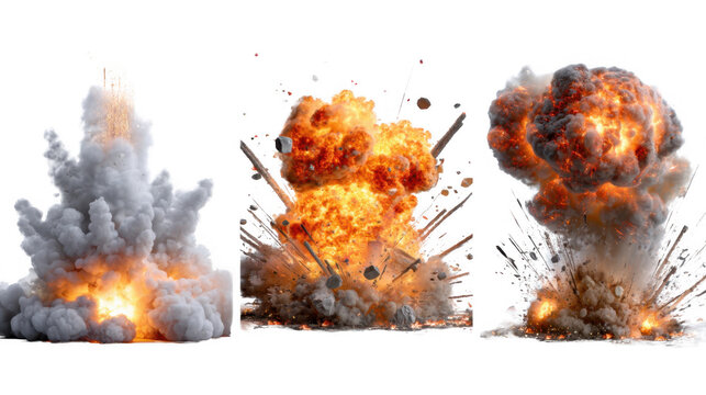 Powerful Explosions Collection Three Dramatic Fire and Smoke Effects for VFX Projects