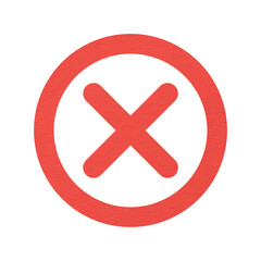 red cross mark icon on round red border png file transparent background