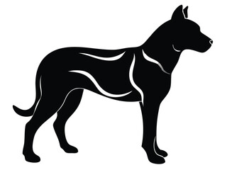 Obraz premium A black horse silhouette, a vector illustration of a mammal, stands isolated against a white background
