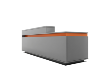 Modern reception desk design for innovative office spaces, cut out