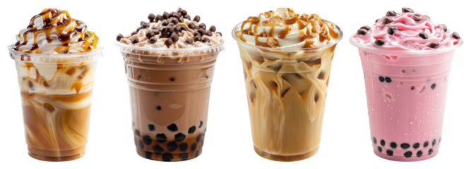 PNG chocolate bubble tea, transparent background, transparent background
