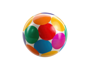 Colorful bouncing ball for children's play and outdoor fun, cut out