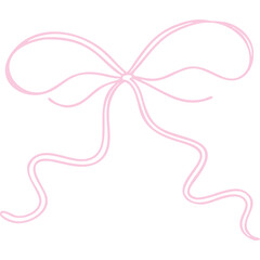Pink Ribbon Bow Vector Illustration Cute Festive Design