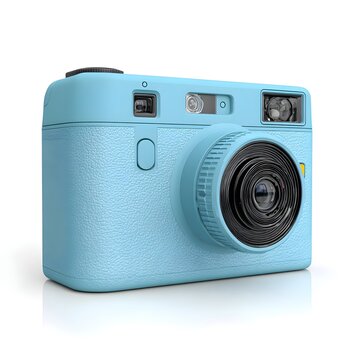 Stylish matte sky blue 3D disposable camera textured design enables retro photography with modern durability