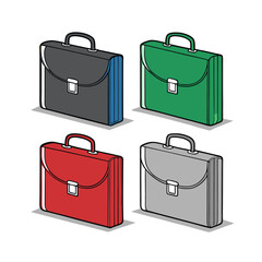  Bripecase on the table white background vector art illustration 