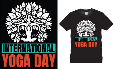Yoga day typography vector t shirt design. International yoga day