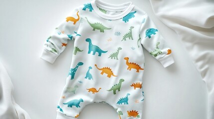 Obraz premium Baby dinosaur onesie, soft and cozy