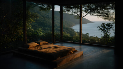 bedroom with view