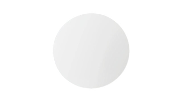 Round, white blank sticker ideal for personalizing with designs or messages, great for craft projects and invitations, isolated on white, PNG