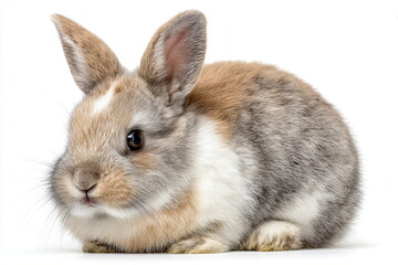 Obraz premium Cute little rabbit isolated on white background. Close-up.