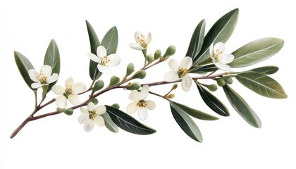 Delicate olive branch flowers, crafted with precision for use in tasteful Mediterranean-themed or nature-inspired designs.