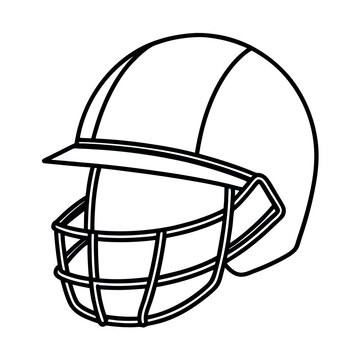 recommend clip art: Protective Cricket Helmet Line Drawing Vector