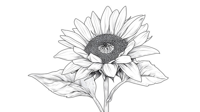 Simple Hand Drawn Illustration of A Sunflower in Full D7dc4457 Caf9 4490 852e 677921bfadc9 3