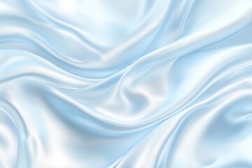 Obraz premium Light blue silky fabric with soft, flowing folds. Detailed texture of luxurious drapes