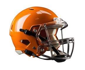 Fototapeta premium Bright orange football helmet for sports safety and protection