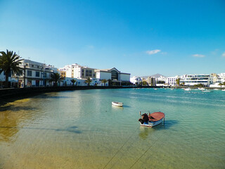 View of El Charco de San Gines, Lanzarote island.