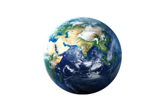 Earth Globe Planet View Asia Ocean Clouds,