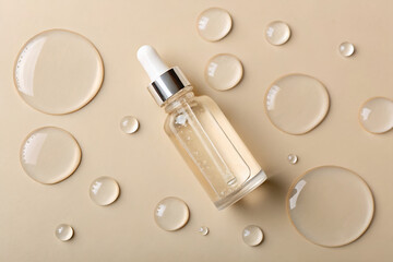 Serum drop top view Skin care product