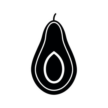 recommend clip art: avocado fruit vegetable icon line art white background