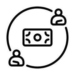 business partner outline icon. collaboration line art illustration.