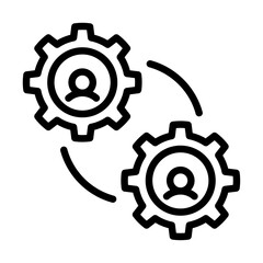 teamwork outline icon. development line art illustration.