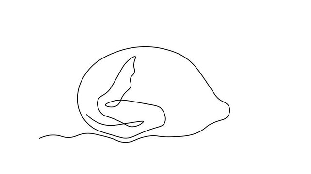 Abstract fried chicken,turkey,grilled, Self drawing animation one continuous line draw, logo