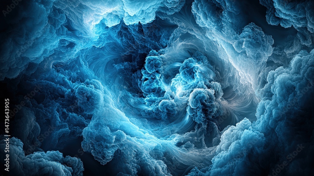 Aufkleber Dynamic abstract swirling clouds digital art ethereal atmosphere fantasy concept high-resolution view