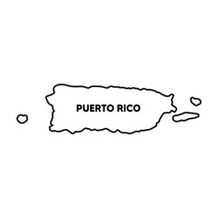 Puerto Rico black map on white background vector template