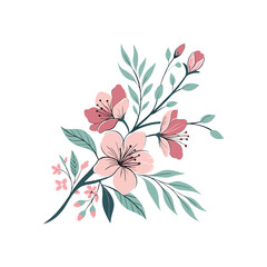 modern minimal creative water color flower, floral vector art design