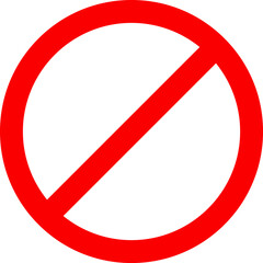 Sign forbidden. Icon symbol ban. Red circle sign stop entry ang slash line isolated on transparent background. Mark prohibited. Icon symbol ban. Mark prohibited.
