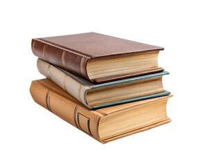 Fototapeta premium Timeless collection of classic hardcover books stacked for reading on a transparent background, cut out