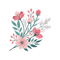 modern minimal creative water color flower, floral vector art design