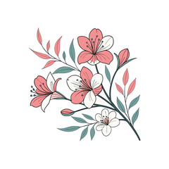 modern minimal creative water color flower, floral vector art design