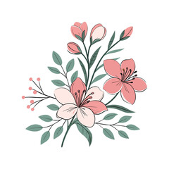 modern minimal creative water color flower, floral vector art design