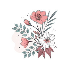 modern minimal creative water color flower, floral vector art design