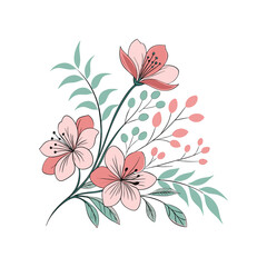 modern minimal creative water color flower, floral vector art design