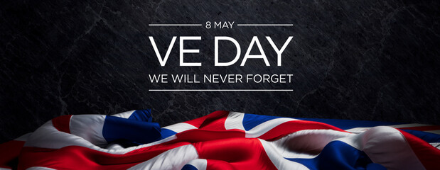 VE Day Commemoration: Union Jack Draped in Remembrance - May 8, 1945