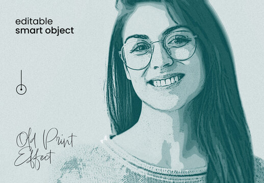 Vintage Old Print Effect Mockup for Authentic Retro Paper Print Style Design