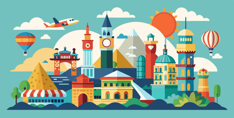 vector illustration of a castle in the background