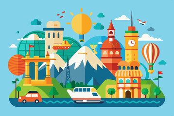 vector illustration of a castle in the background