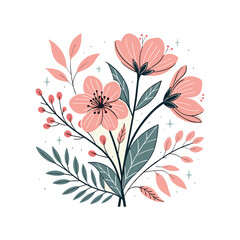 modern minimal creative water color flower, floral vector art design