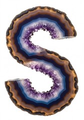 Crystalline Amethyst Geode Letter S