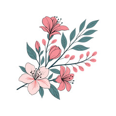 modern minimal creative water color flower, floral vector art design